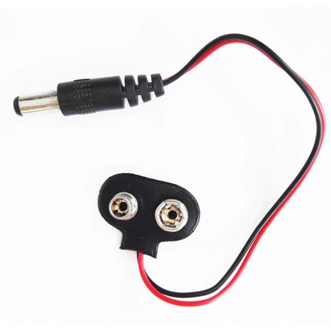 Battery 9V Snap Connector To DC Barrel Jack Adapter