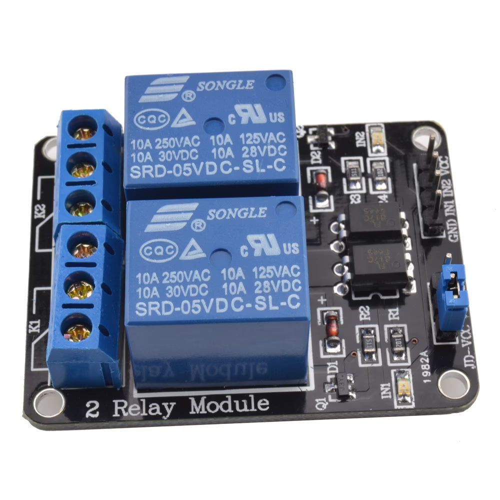 5V Dual Channel Relay Module with Optocoupler
