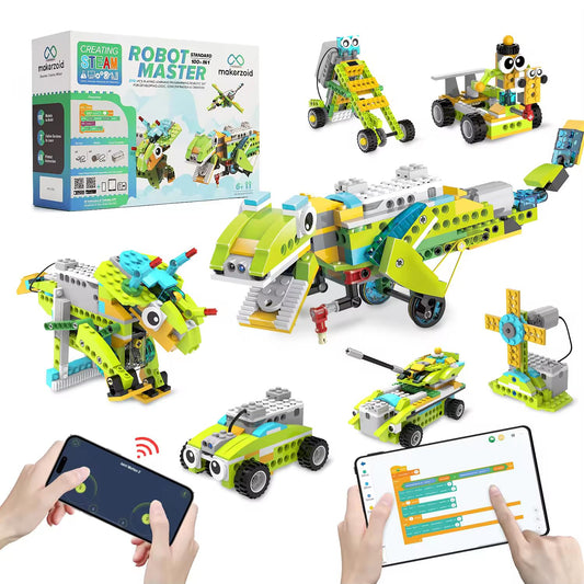 Makerzoid STEAM Programming Building Blocks Robot Master (Standard), 100 in 1 Coding Educational Toy Set for Boys and Girls 6+(MKZ-RM-SD)