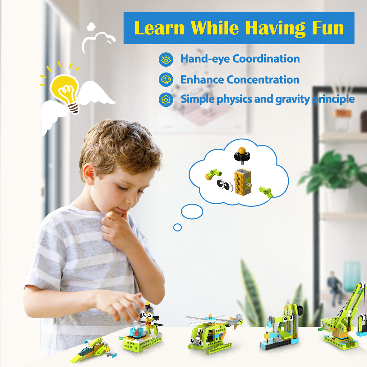 Makerzoid STEAM Building Blocks 100 in 1 Building Set, Educational Toys for Boys and Girls, Gift for Kids 6+ Yeas Old(MKZ-BK-DB)