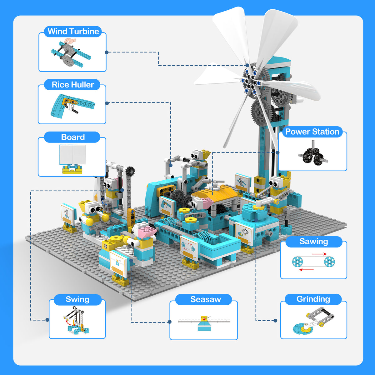 Makerzoid Happy Farm – Bountiful Field - Educational Building Block Robot Kit (MKZ-HF-01)