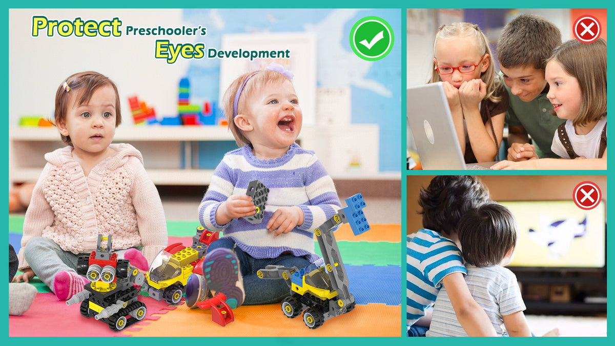 Makerzoid Screwable Big Building Blocks 40 in 1 - Mechanical Engineering Team for Kids 3+ years old, Educational Toy for Boys and Girls(MKZ-OBK-MET)