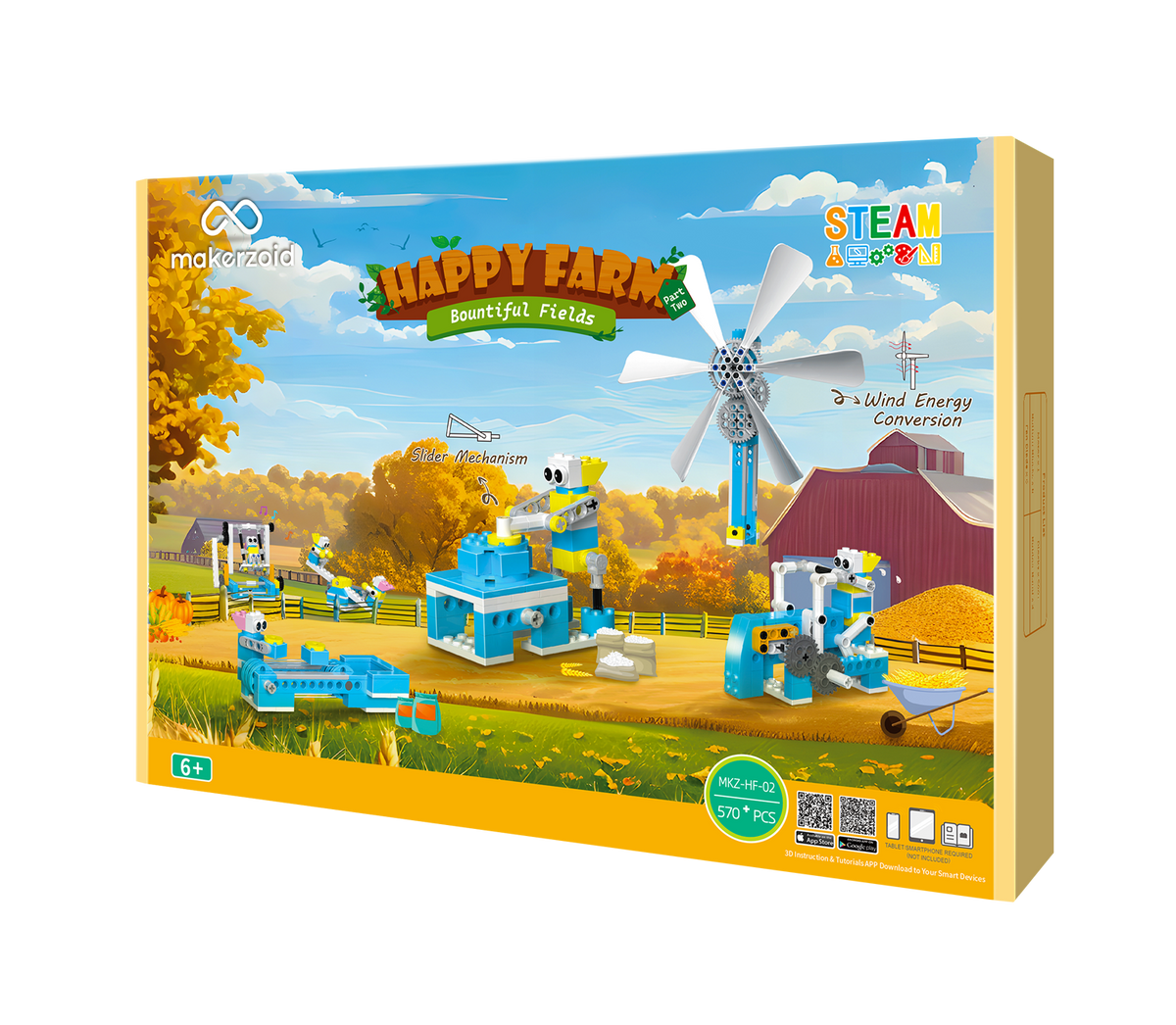 Makerzoid Happy Farm – Bountiful Field - Educational Building Block Robot Kit (MKZ-HF-01)