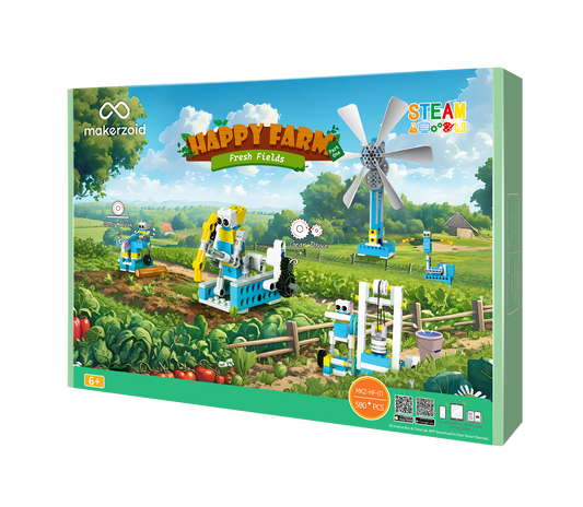 Makerzoid Happy Farm - Fresh Fields - Educational Building Block Robot Kit(MKZ-HF-02)