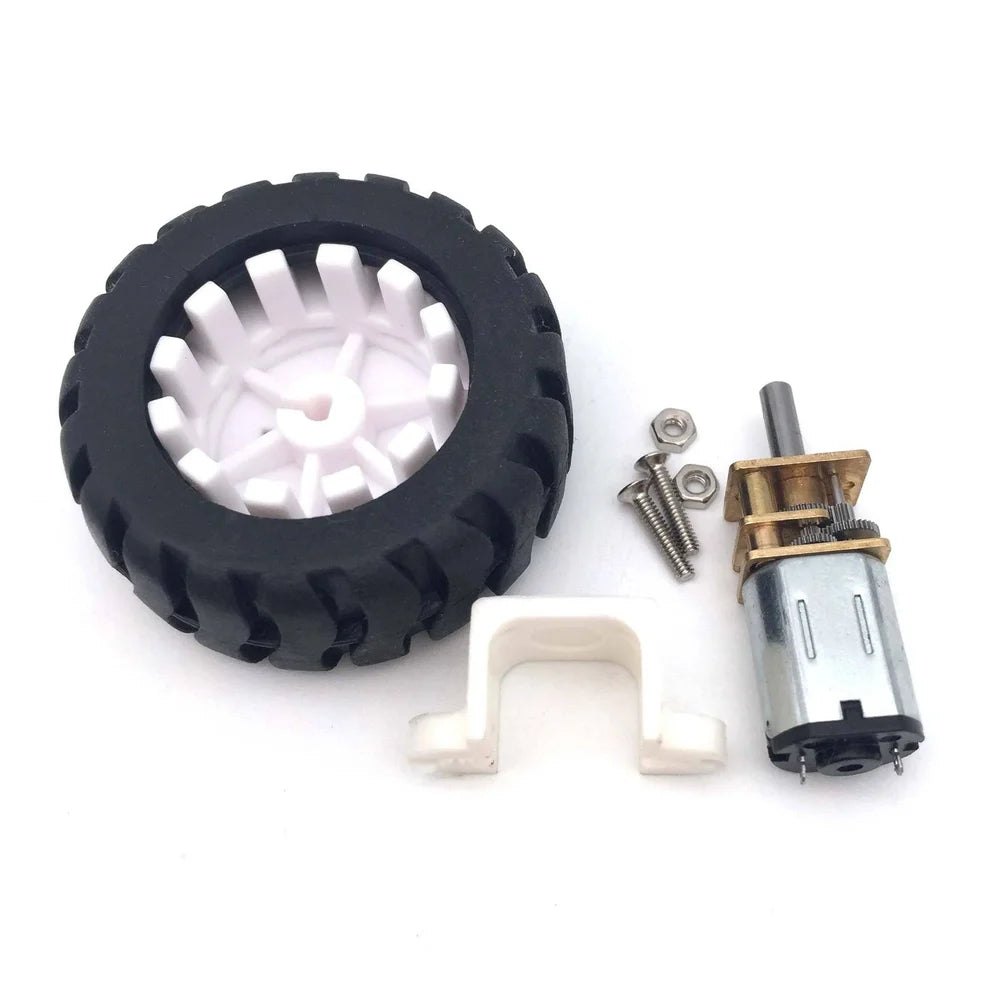 N20-6V-100 RPM Micro Metal Gear-box DC Motor With wheel