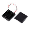 Black Plastic Storage Box Case Holder For Battery 4 X AA Cell Box with On/Off Switch