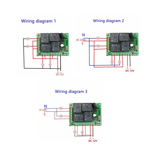 433MHz 12V 4 Channel, Relay Module Wireless, Remote Control Switch, without Battery