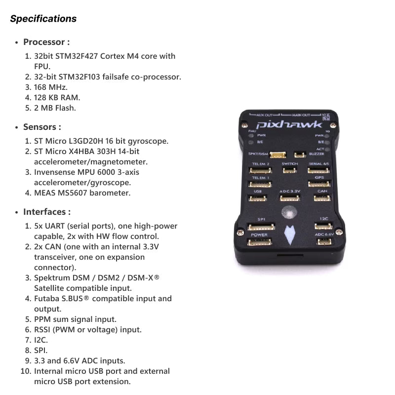 Pixhawk 2.4.8 Drone Flight Controller PX4 32 Bit Autopilot - Good Quality