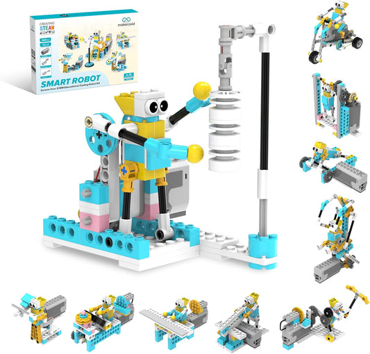 Makerzoid Smart Robot 72-in-1 Intelligent DIY Robotics Kit STEM Toy Educational Leaning Kit Building Robot Kit Birthday Gift for Kids 6+(MKZ-PF-SD)